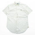 Ralph Lauren 90年代 ヴィンテージ 半袖 オックスフォードシャツ M CLASSIC FIT ホワイト スモールポニー ロゴ 刺繍 ボタンダウン 未使用品