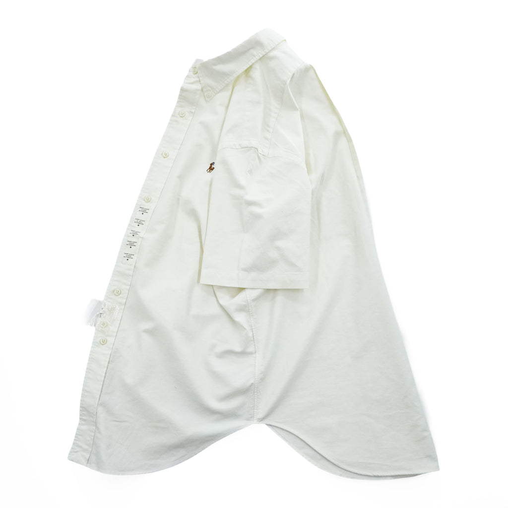 Ralph Lauren 90年代 ヴィンテージ 半袖 オックスフォードシャツ M CLASSIC FIT ホワイト スモールポニー ロゴ 刺繍 ボタンダウン 未使用品