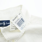 Ralph Lauren 90年代 ヴィンテージ 半袖 オックスフォードシャツ M CLASSIC FIT ホワイト スモールポニー ロゴ 刺繍 ボタンダウン 未使用品