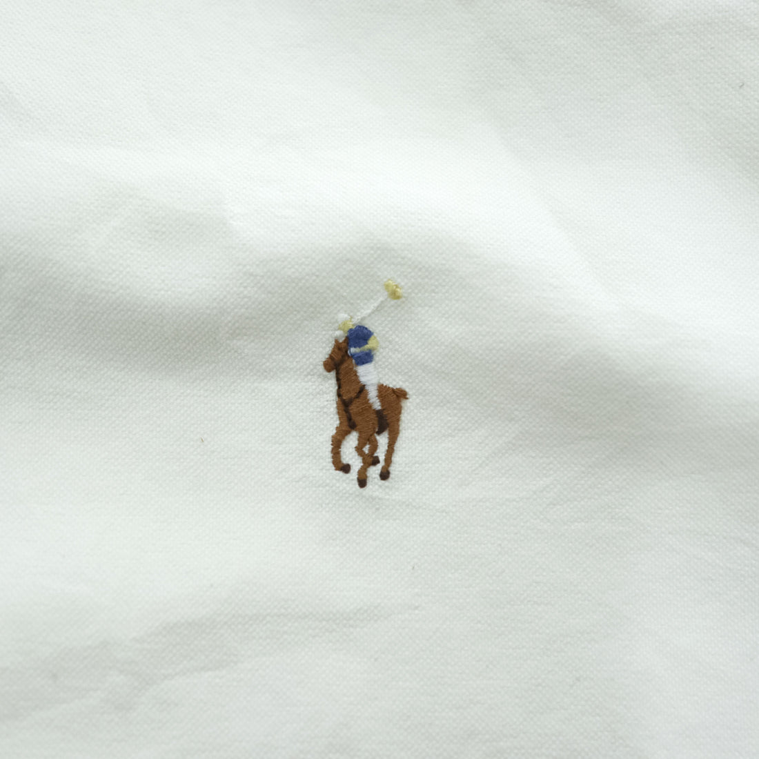 Ralph Lauren 90年代 ヴィンテージ 半袖 オックスフォードシャツ M CLASSIC FIT ホワイト スモールポニー ロゴ 刺繍 ボタンダウン 未使用品