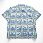 reyn spooner アロハシャツ 半袖シャツ XL ブルー 総柄 ビッグサイズ DIETRICH VAREZ COLLECTION ボックスシルエット
