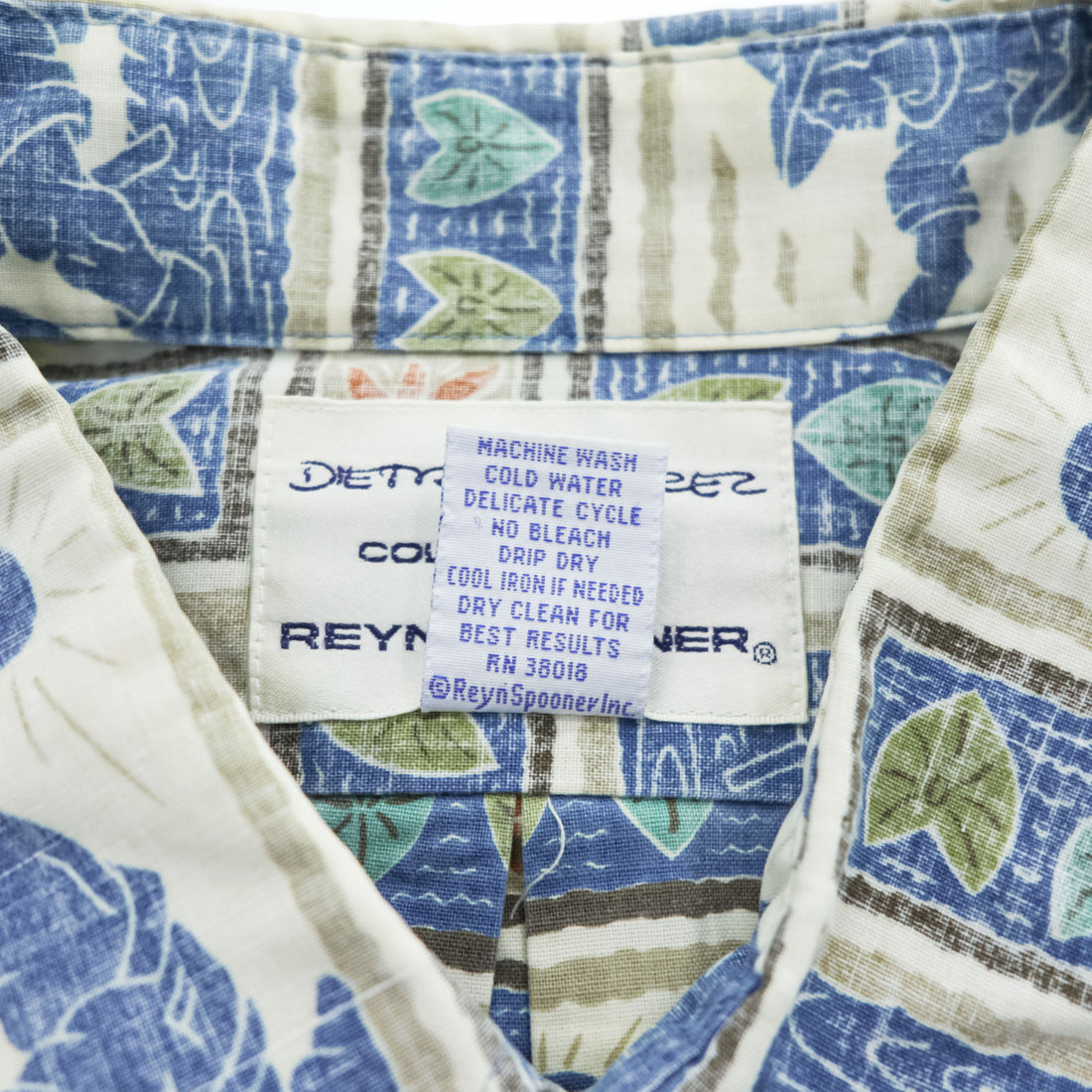 reyn spooner アロハシャツ 半袖シャツ XL ブルー 総柄 ビッグサイズ DIETRICH VAREZ COLLECTION ボックスシルエット