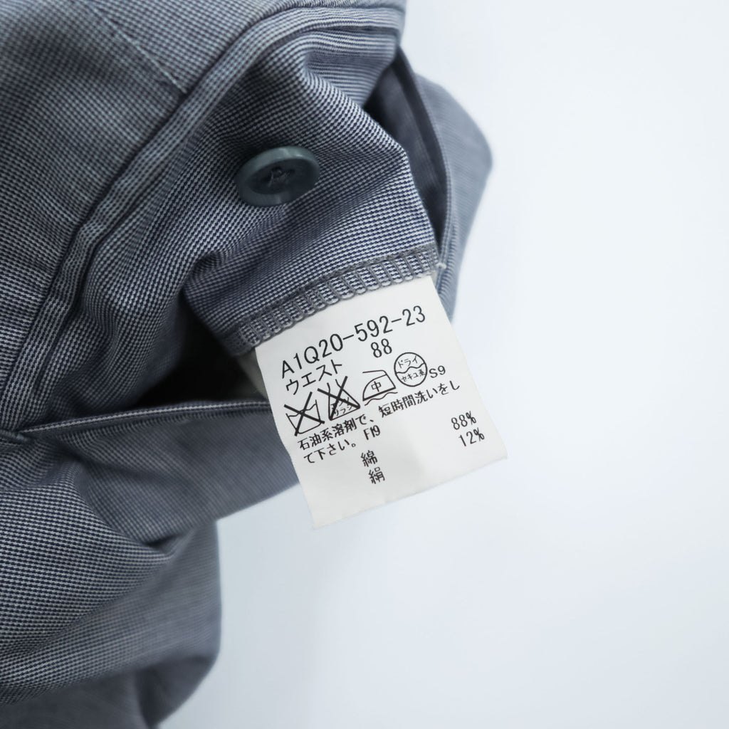 BURBERRY LONDON 日本製 コットンシルク サマー スラックス パンツ L ブルー A1Q20-592-23