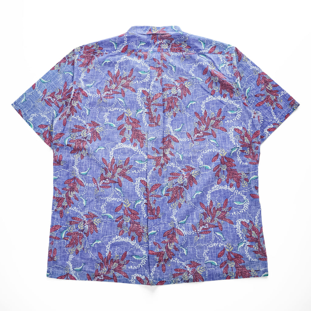 reyn spooner 90年代 ヴィンテージ アロハシャツ プルオーバー 半袖シャツ XXL ブルー レッド ビッグサイズ 総柄 Hawaiian Traditionals Commemorative Classics ハーフボタン
