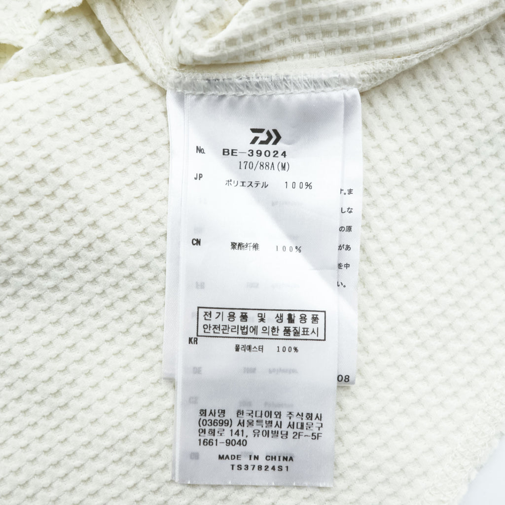 DAIWA PIER39 テック サーマル ヘンリーネック Tシャツ M ホワイト TECH THERMAL HENLEY S/S ワッフル BE-39024