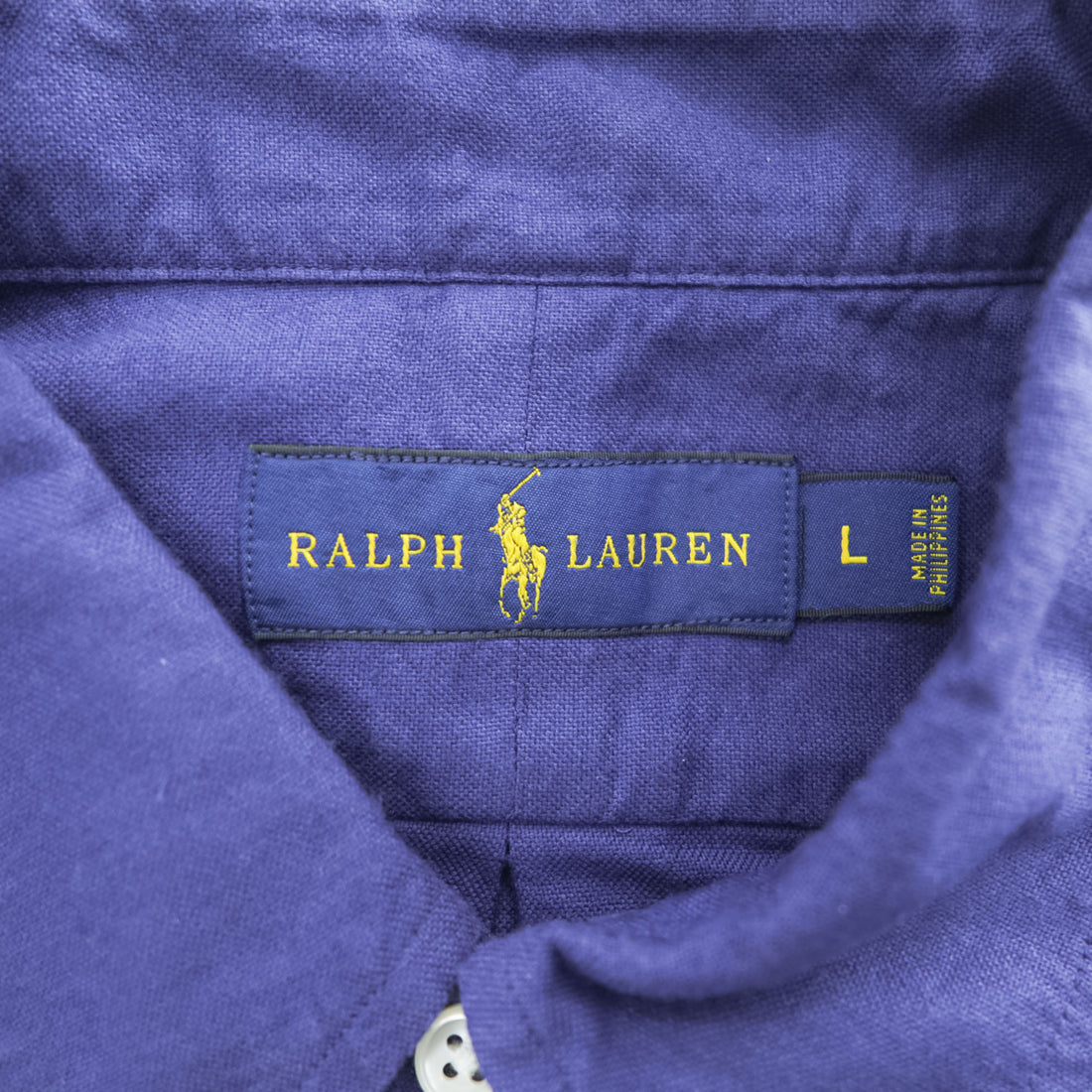 Ralph Lauren 半袖 オックスフォードシャツ L ネイビー ボタンダウン スモールポニー ロゴ 刺繍