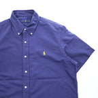 Ralph Lauren 半袖 オックスフォードシャツ L ネイビー ボタンダウン スモールポニー ロゴ 刺繍