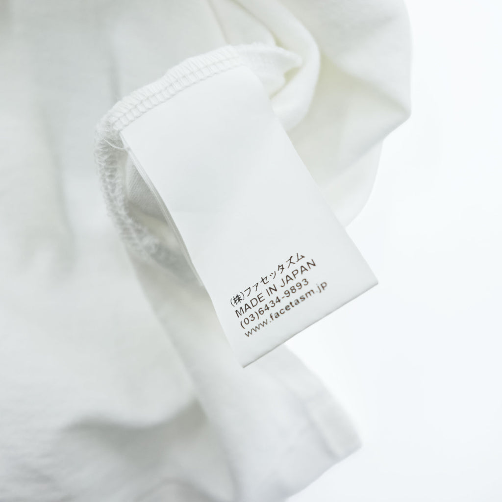 FACETASM 日本製 オーバーサイズ Tシャツ GRAPHIC BIG TEE XL ホワイト サイドスリット ワイド SR0-TEE-U05