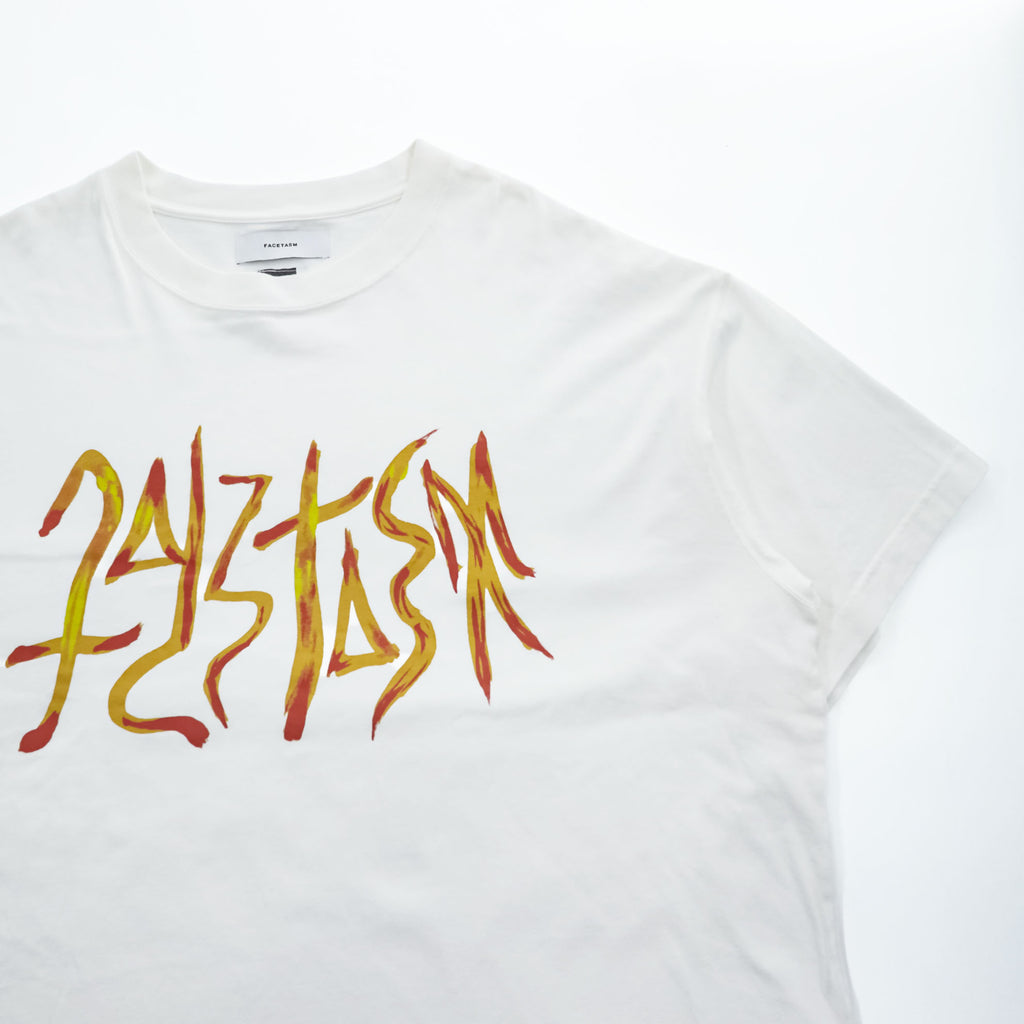 FACETASM 日本製 オーバーサイズ Tシャツ GRAPHIC BIG TEE XL ホワイト サイドスリット ワイド SR0-TEE-U05