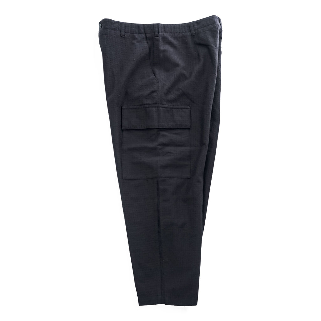 H BEAUTY & YOUTH リップストップ カーゴパンツ FATIGUE PANTS ブラック L ワイド 1214-104-7739