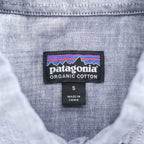 Patagonia オーガニックコットン 半袖シャツ S ブルー ライトウェイト ブラフサイド ボタンダウン 54121