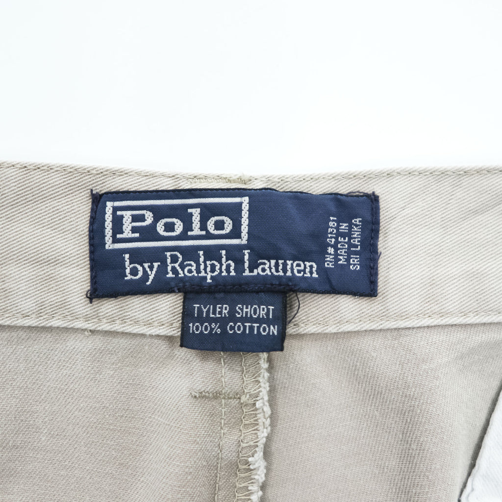 Polo Ralph Lauren 90年代 ヴィンテージ ポロチノ プリーツショーツ TYLER SHORT ショートパンツ ハーフパンツ L ベージュ 2タック