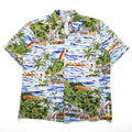 reyn spooner 90年代 ハワイ製 ヴィンテージ アロハシャツ 半袖 オープンカラーシャツ L 総柄 Exclusive Apparel ビキニタグ 開襟