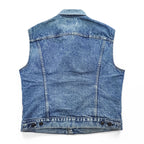 Levi's 80年代 USA製 ヴィンテージ デニム ベスト L バッファローチェック 裏地 ネルライナー 60518 0816