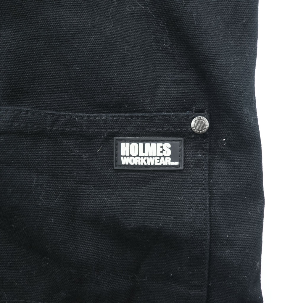 HOLMES WORKWEAR ダック キャンバス ダブルニー オーバーオール M ブラック ビブ サロペット