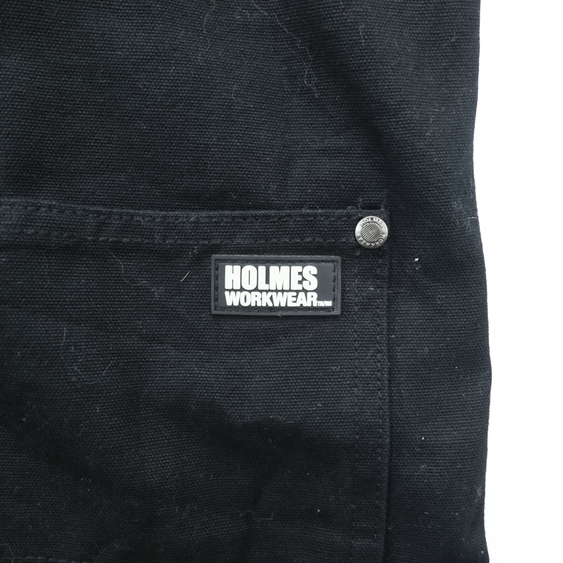 HOLMES WORKWEAR ダック キャンバス ダブルニー オーバーオール M ブラック ビブ サロペット