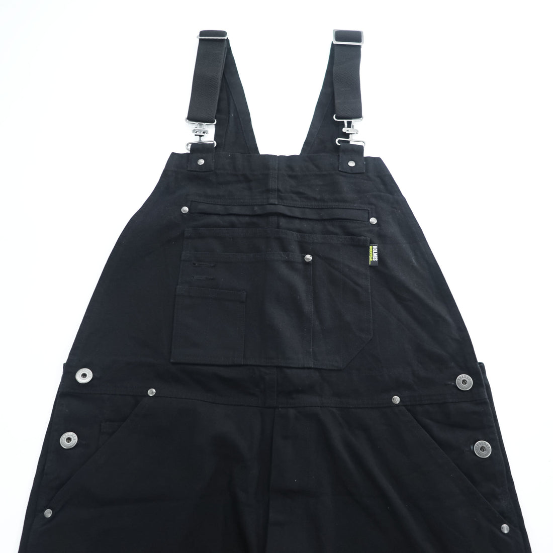 HOLMES WORKWEAR ダック キャンバス ダブルニー オーバーオール M ブラック ビブ サロペット