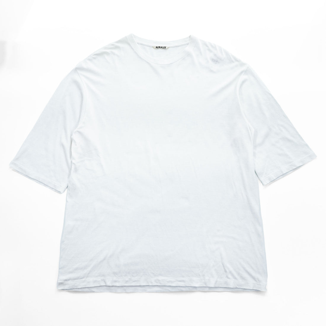 AURALEE 日本製 シームレス クルーネック ハーフスリーブ Tシャツ L ホワイト SEAMLESS CREW NECK HALF SLEEVE TEE 五分袖 A8ST02ST