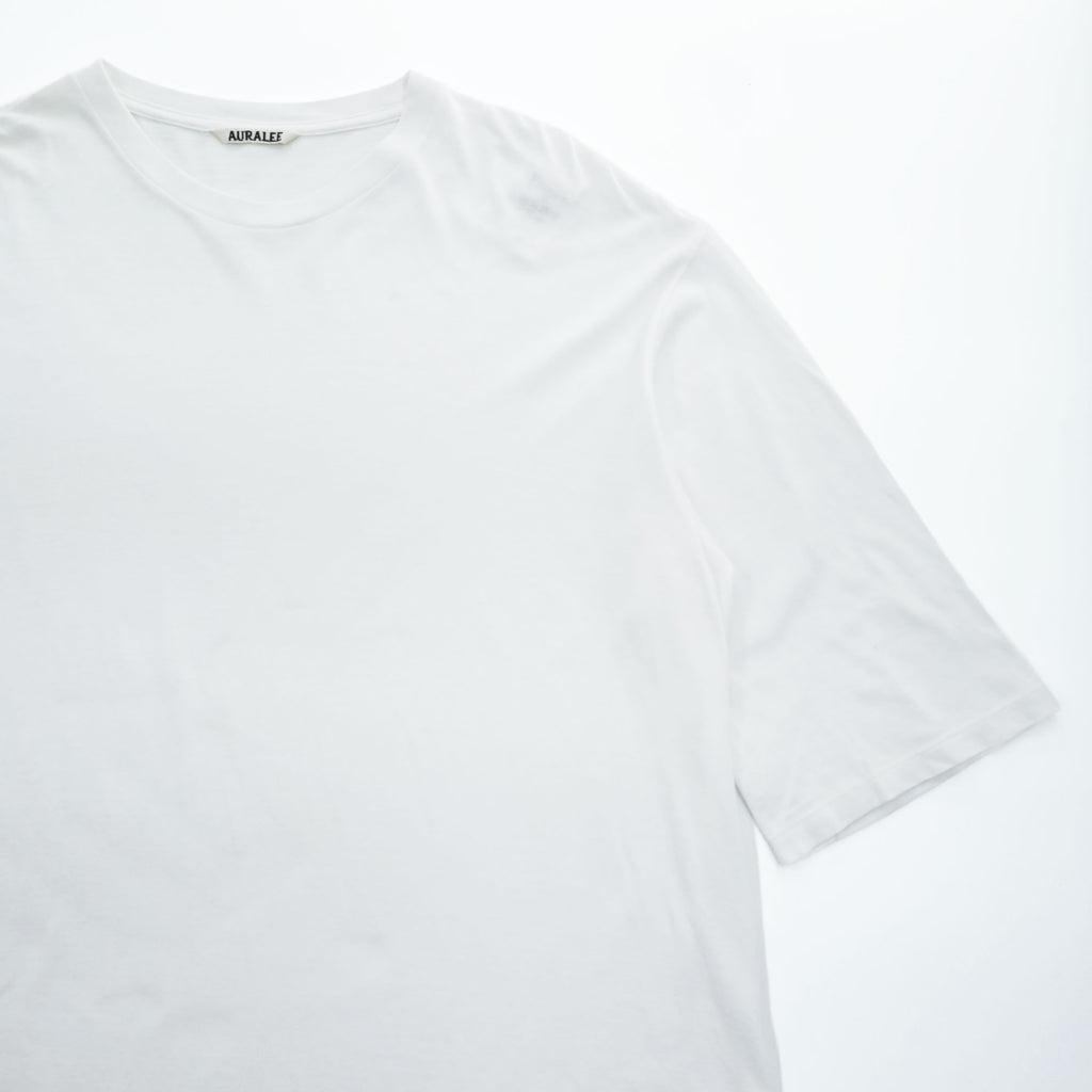 AURALEE 日本製 シームレス クルーネック ハーフスリーブ Tシャツ L ホワイト SEAMLESS CREW NECK HALF SLEEVE TEE 五分袖 A8ST02ST