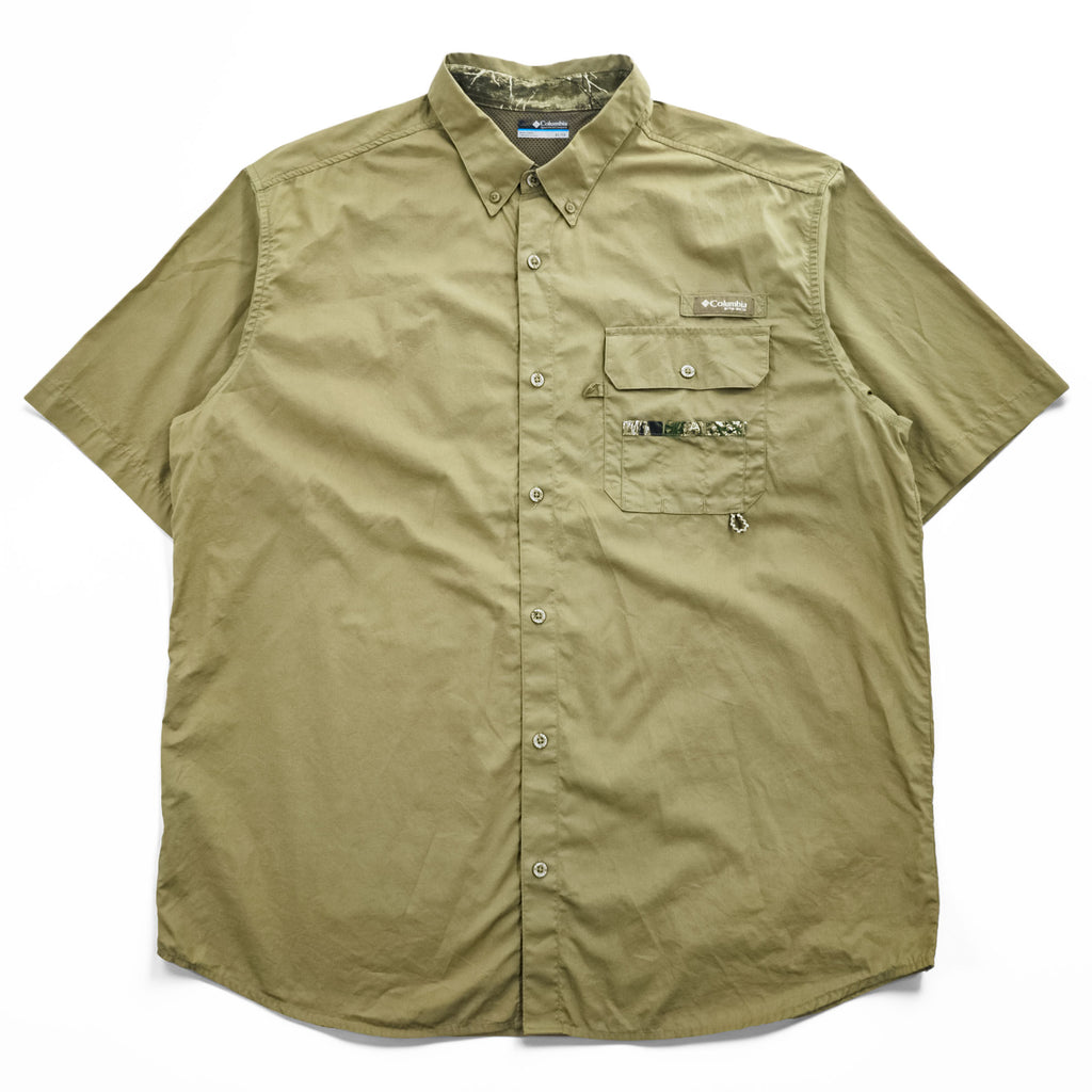 Columbia PHG 半袖 ハンティングシャツ XL メッシュ フィッシングシャツ メッシュ裏地 ボタンダウン HM7721