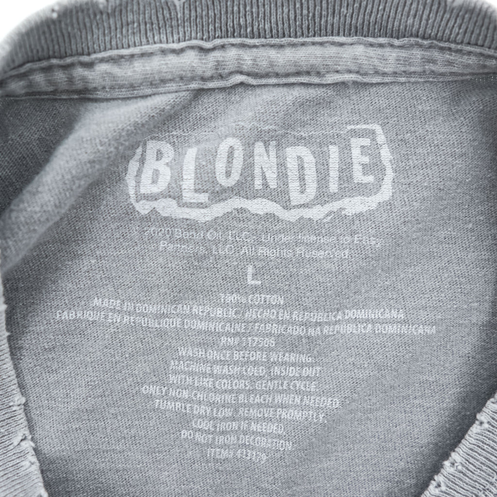 BLONDIE ブロンディー ロック バンド Tシャツ L グレーフェード Heart of Glass ヴィンテージ ダメージ加工