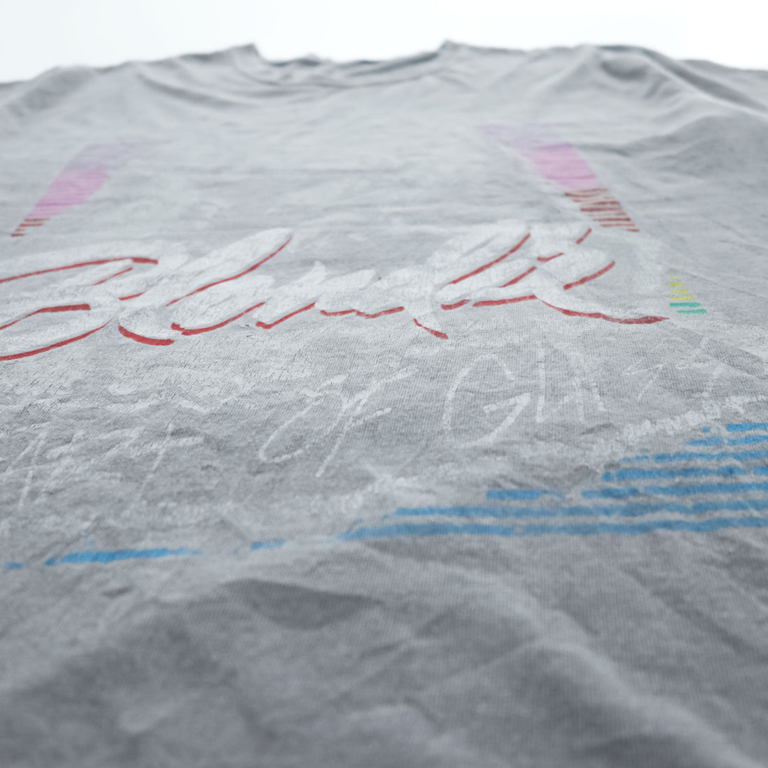 BLONDIE ブロンディー ロック バンド Tシャツ L グレーフェード Heart of Glass ヴィンテージ ダメージ加工