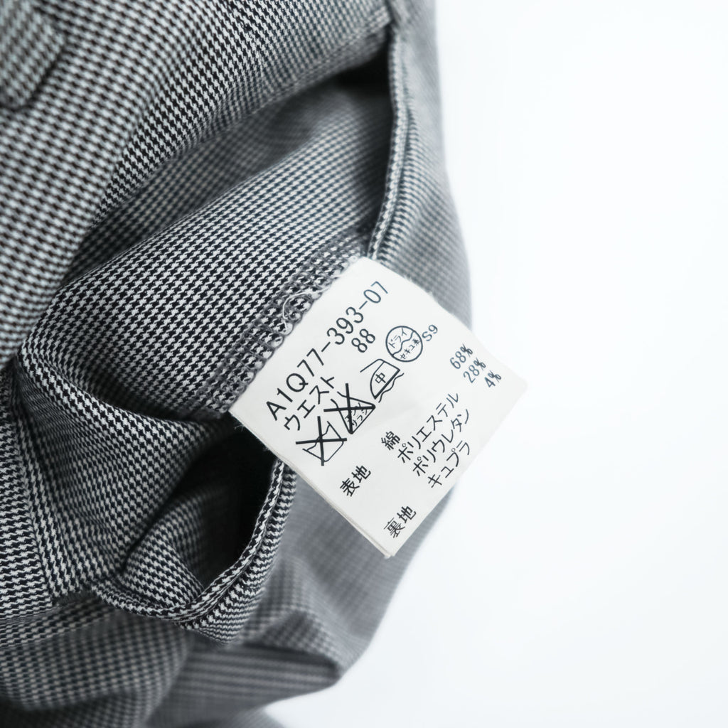 BURBERRY LONDON 日本製 スラックス パンツ L グレー ストレッチ 千鳥格子 グレンチェック