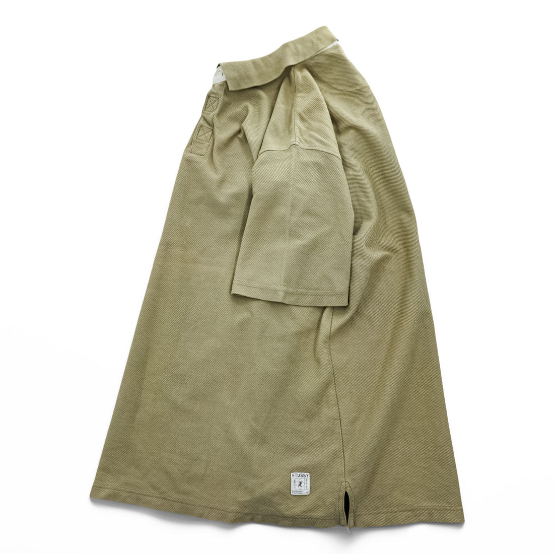 STUSSY 90年代 ヴィンテージ 半袖 ポロシャツ L カーキ ベージュ コットン 紺タグ