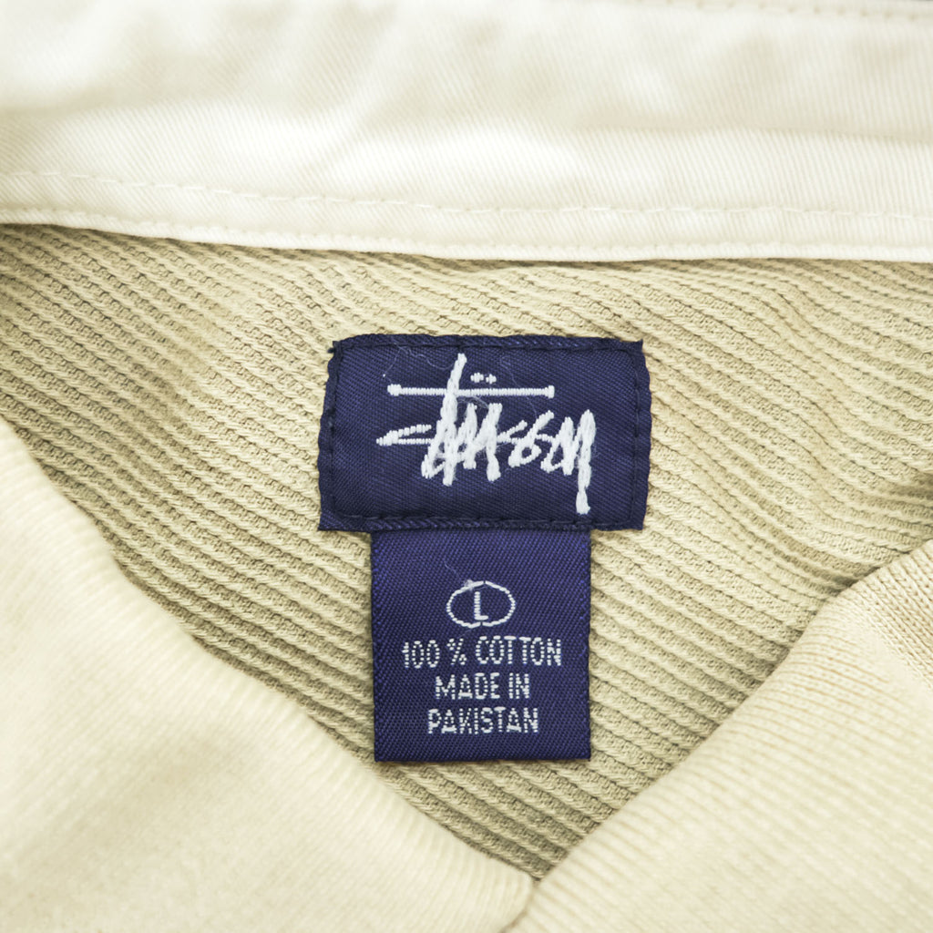 STUSSY 90年代 ヴィンテージ 半袖 ポロシャツ L カーキ ベージュ コットン 紺タグ