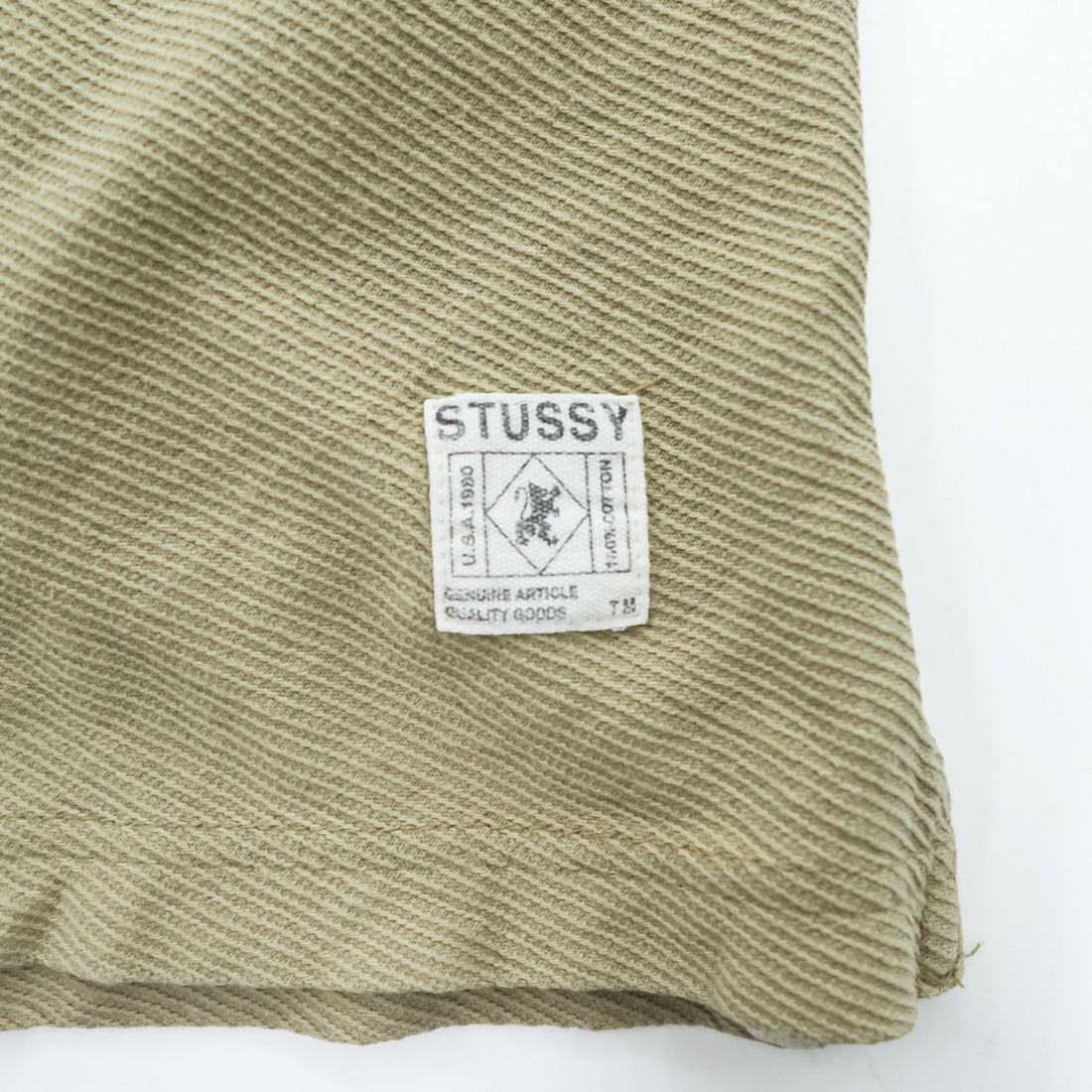 STUSSY 90年代 ヴィンテージ 半袖 ポロシャツ L カーキ ベージュ コットン 紺タグ