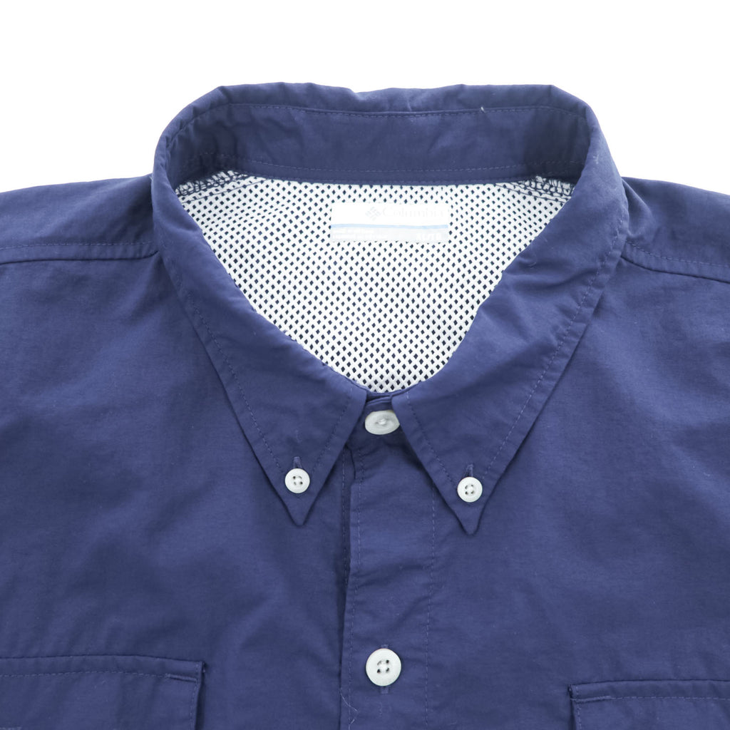 Columbia PFG バハマ BAHAMA 2 半袖 フィッシングシャツ XL ネイビー OMNI-SHADE メッシュ ベンチレーション FM7047