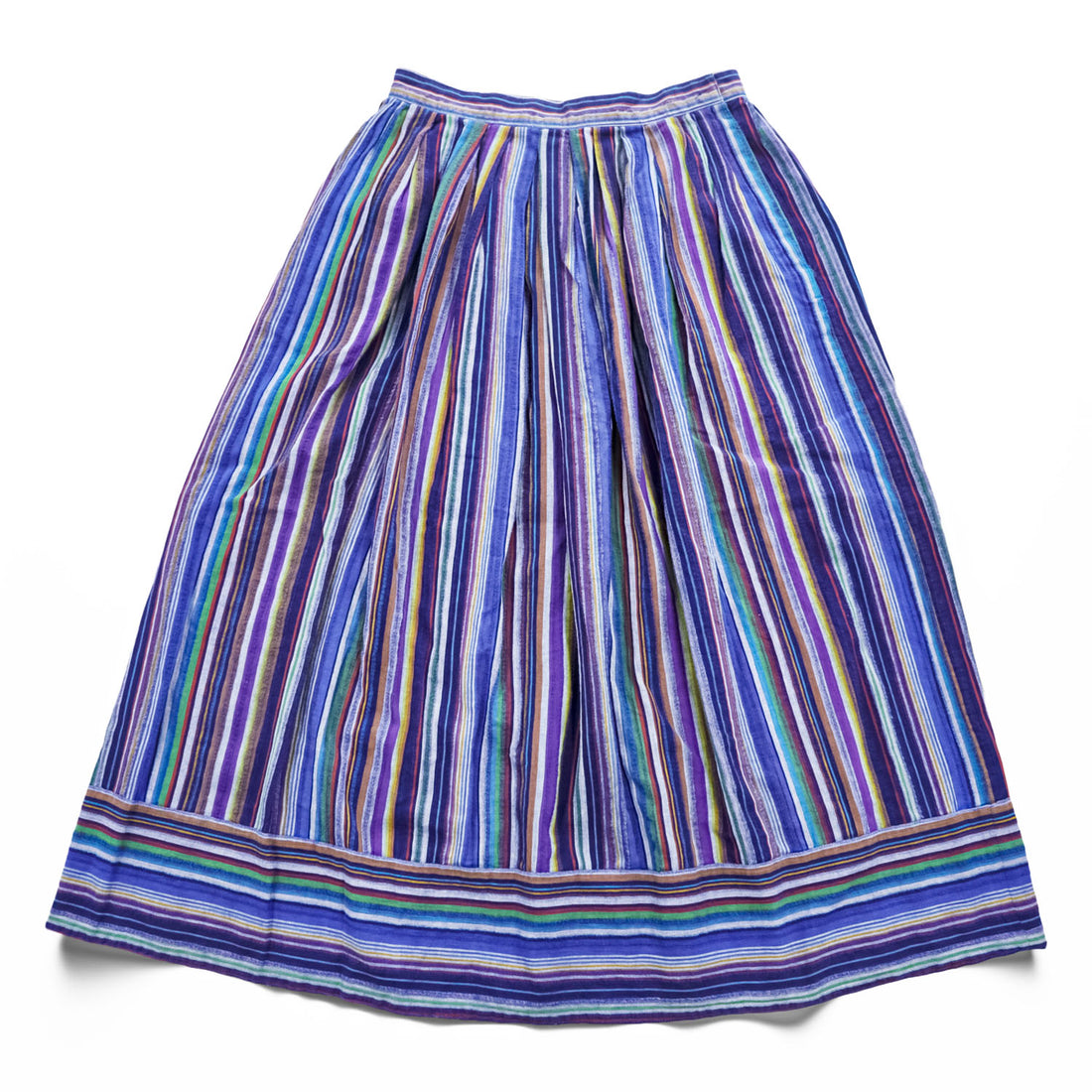Christian Dior 80年代 ヴィンテージ フレアスカート マルチカラー ストライプ ギャザー プリーツ SEPARATES