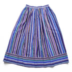 Christian Dior 80年代 ヴィンテージ フレアスカート マルチカラー ストライプ ギャザー プリーツ SEPARATES