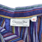 Christian Dior 80年代 ヴィンテージ フレアスカート マルチカラー ストライプ ギャザー プリーツ SEPARATES