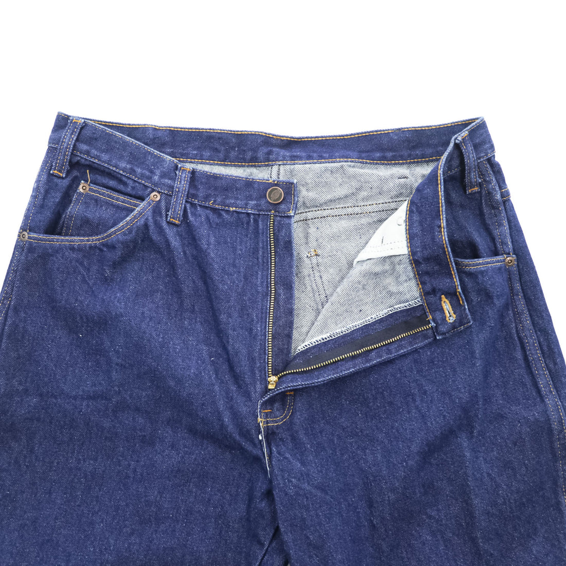 Dickies 90年代 ヴィンテージ デニムパンツ ジーンズ 38 × 30 インディゴ ベリーズ製 圧着タグ TALONジップ 濃紺 Z9393