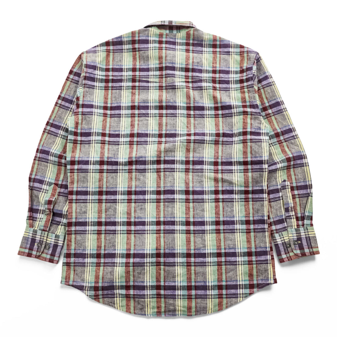 Wrangler 90年代 ヴィンテージ 長袖 リネン チェックシャツ M マルチカラー TWENTY X ボタンダウン