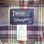 Wrangler 90年代 ヴィンテージ 長袖 リネン チェックシャツ M マルチカラー TWENTY X ボタンダウン
