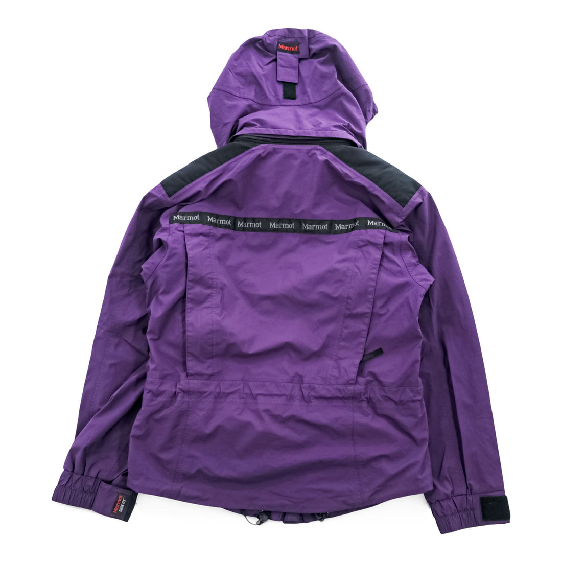 Marmot 90年代 ゴアテックス GORE-TEX マウンテンパーカー 防水 シェル レインジャケット S パープル ドローコード フード着脱 ジップインジップ