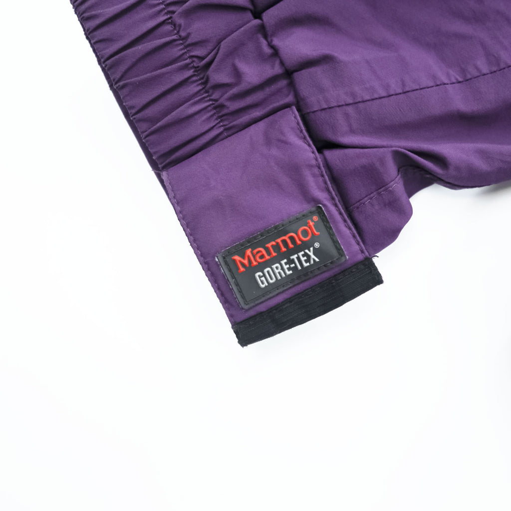 Marmot 90年代 ゴアテックス GORE-TEX マウンテンパーカー 防水 シェル レインジャケット S パープル ドローコード フード着脱 ジップインジップ