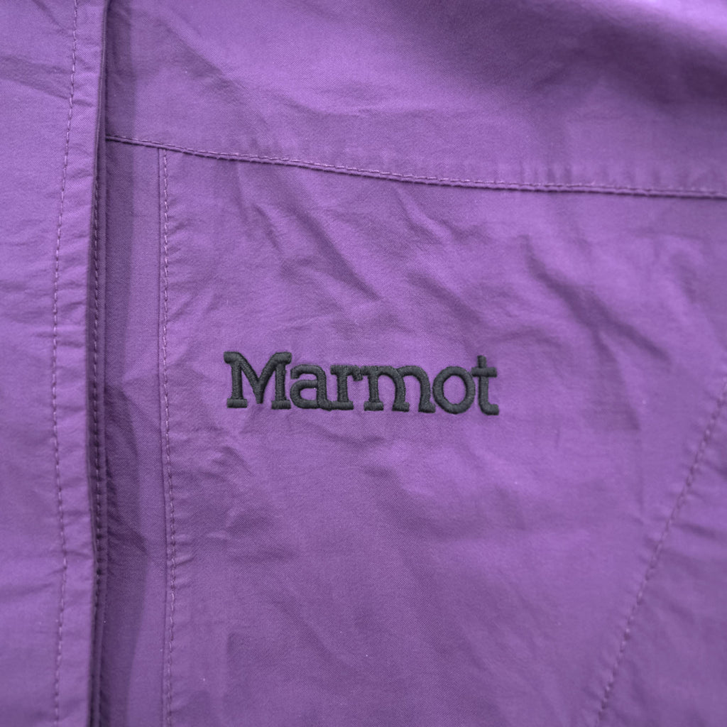 Marmot 90年代 ゴアテックス GORE-TEX マウンテンパーカー 防水 シェル レインジャケット S パープル ドローコード フード着脱 ジップインジップ