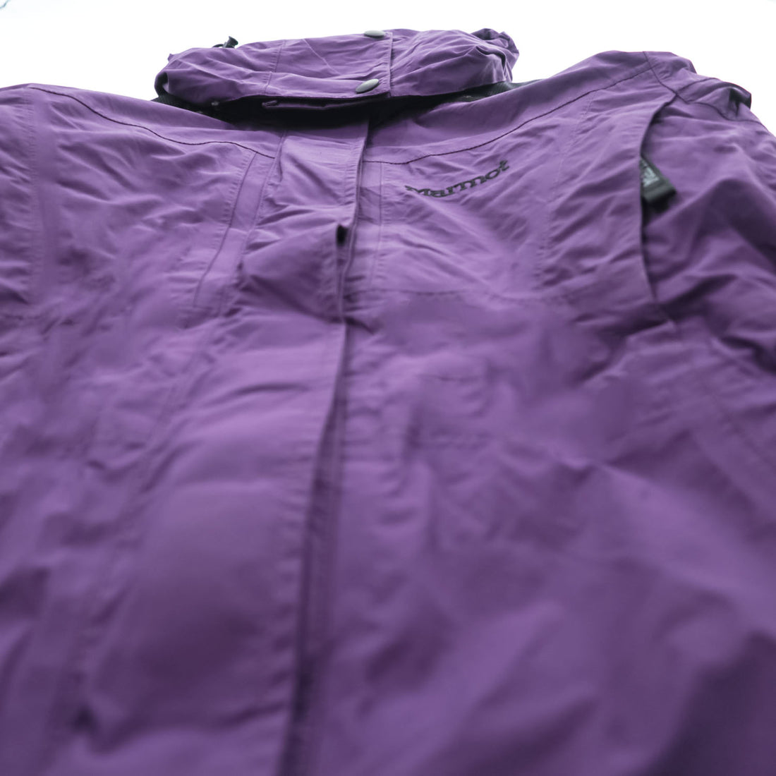 Marmot 90年代 ゴアテックス GORE-TEX マウンテンパーカー 防水 シェル レインジャケット S パープル ドローコード フード着脱 ジップインジップ