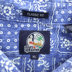 reyn spooner 90年代 ヴィンテージ アロハシャツ 半袖シャツ XL ブルー 総柄 バンダナ CLASSIC FIT ビキニタグ ボタンダウン