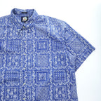 reyn spooner 90年代 ヴィンテージ アロハシャツ 半袖シャツ XL ブルー 総柄 バンダナ CLASSIC FIT ビキニタグ ボタンダウン