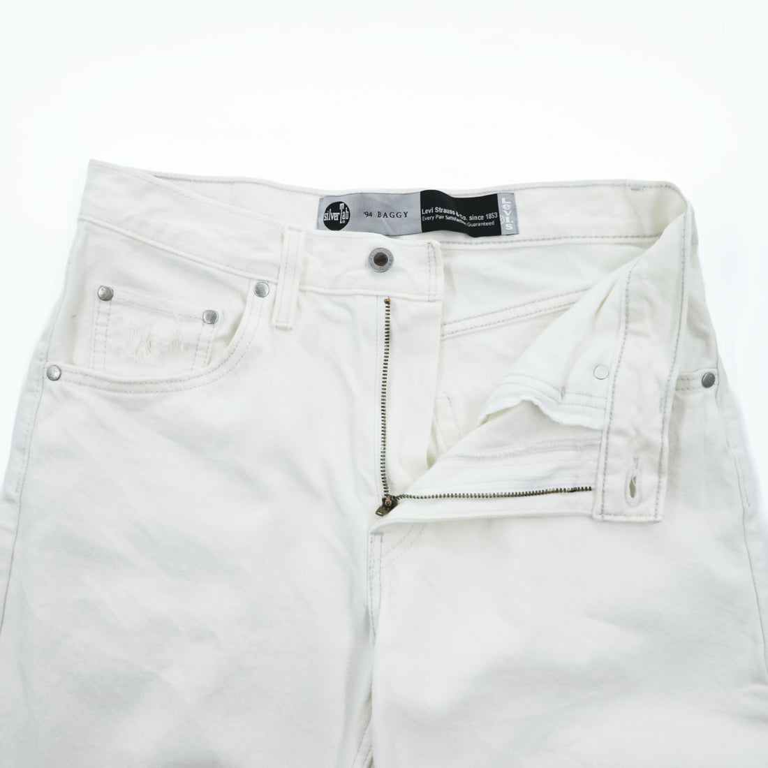 Levi's SILVER TAB シルバータブ '94 BAGGY ホワイト デニムパンツ ダメージ加工 ジーンズ 28 × 31 A3518-0006