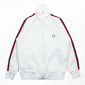 FRED PERRY 80s Vintage Made in Japan Jersey Track Jacket L White Embroidered Logo