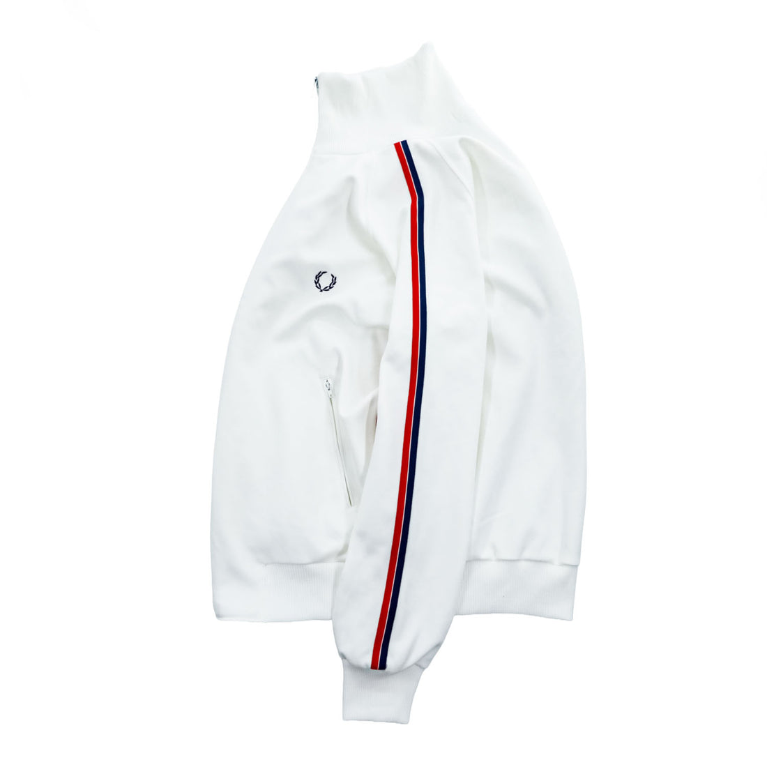 FRED PERRY 80s Vintage Made in Japan Jersey Track Jacket L White Embroidered Logo