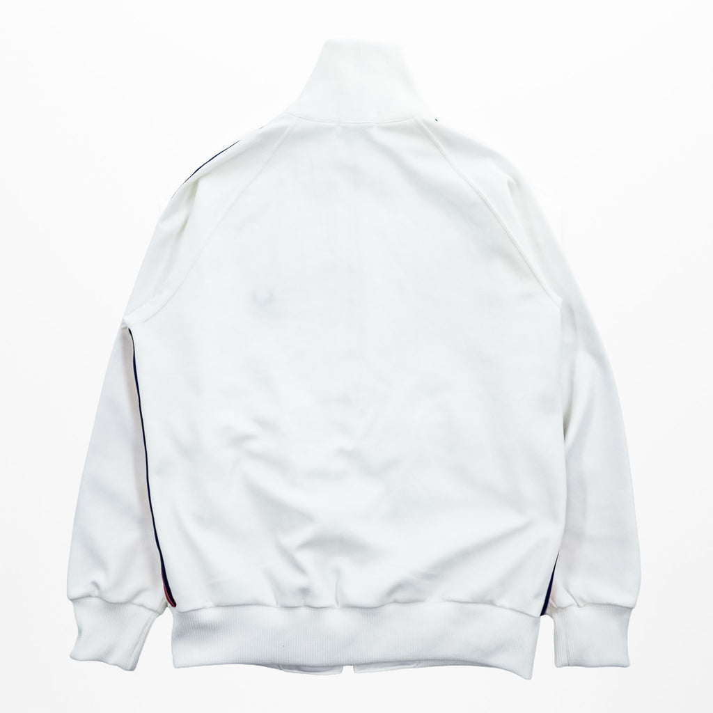 FRED PERRY 80s Vintage Made in Japan Jersey Track Jacket L White Embroidered Logo