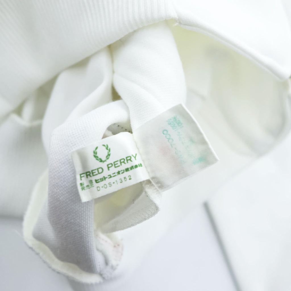 FRED PERRY 80s Vintage Made in Japan Jersey Track Jacket L White Embroidered Logo