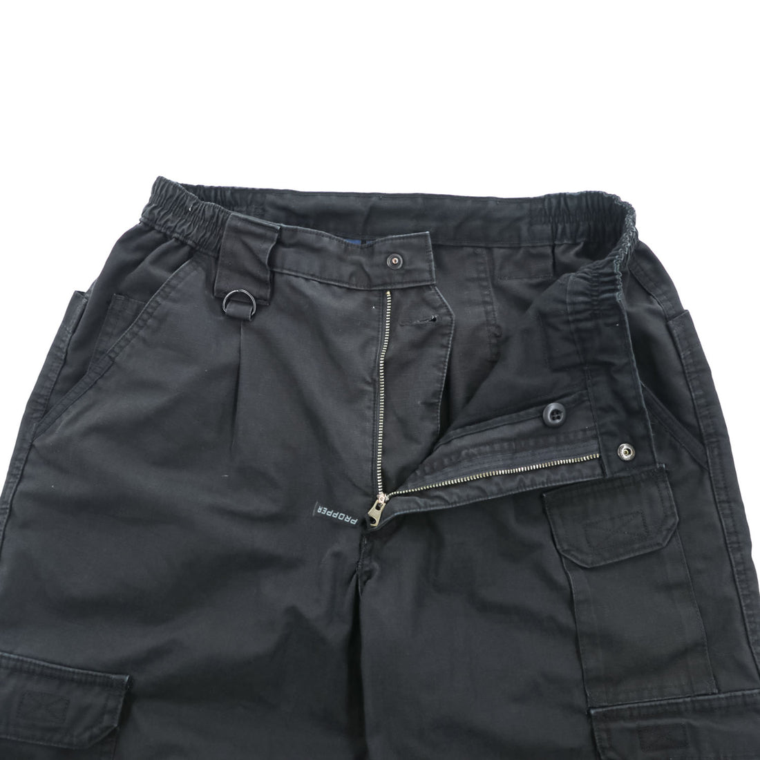 PROPPER タクティカル カーゴパンツ ブラック リップストップ 65/35 ポリコットン ダブルニー W34 L32