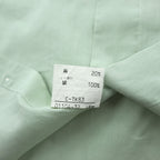BURBERRY 90年代 ヴィンテージ 日本製 コットン リネン 半袖シャツ L グリーン 胸ポケット 鹿の子
